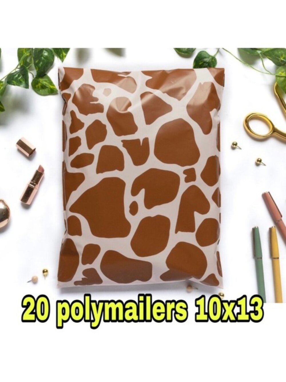 20 giraffe print polymailers size 10x13